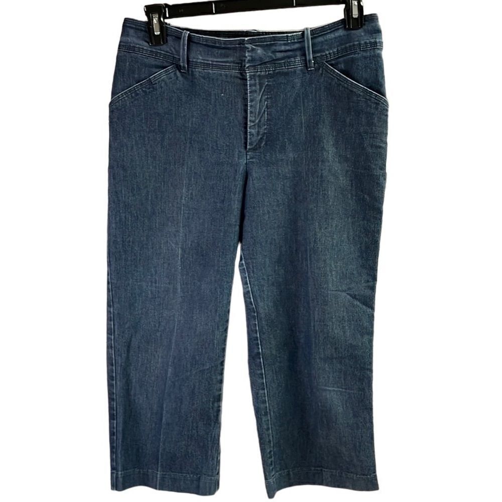 LEE Just Below The Waist Womens Capri Jeans Clasp / Zip Size 12 Medium Blue